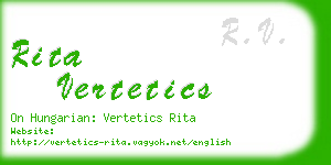 rita vertetics business card